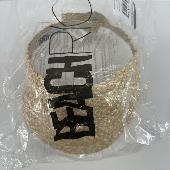 Beach Riot Straw Visor One Size Lightweight Adjustable Beach Resort Outdoor New - Picture 3 of 5